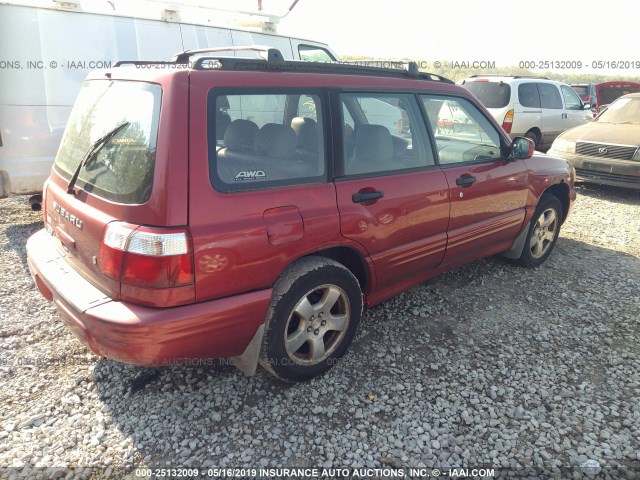 JF1SF65622H714522 - 2002 SUBARU FORESTER S RED photo 4