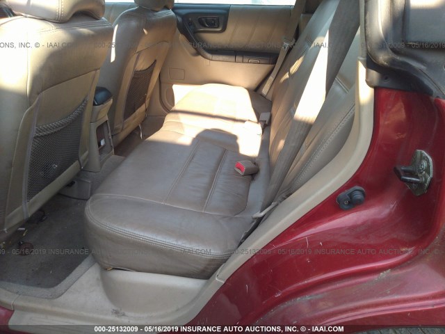 JF1SF65622H714522 - 2002 SUBARU FORESTER S RED photo 8