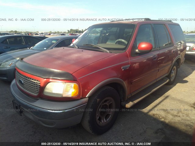 1FMRU17L52LA43442 - 2002 FORD EXPEDITION EDDIE BAUER RED photo 2