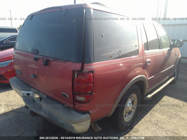 1FMRU17L52LA43442 - 2002 FORD EXPEDITION EDDIE BAUER RED photo 4