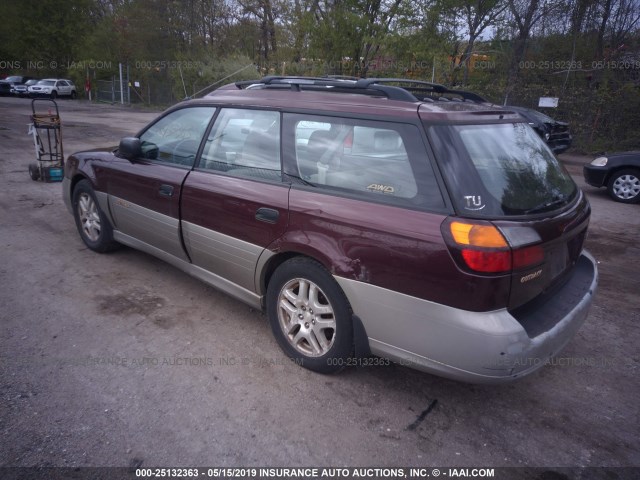 4S3BH665917643771 - 2001 SUBARU LEGACY OUTBACK MAROON photo 3