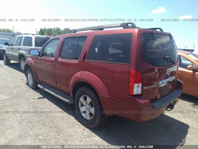 5N1AR18U86C636790 - 2006 NISSAN PATHFINDER LE/SE/XE MAROON photo 3