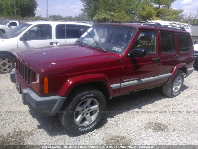 1J4FF68S0XL602384 - 1999 JEEP CHEROKEE SPORT/CLASSIC წითელი ფოტო 2