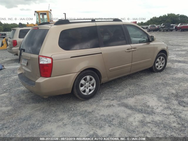 KNDMB233266079576 - 2006 KIA SEDONA EX/LX GOLD photo 4