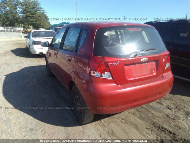 KL1TD66638B218182 - 2008 CHEVROLET AVEO LS RED photo 3