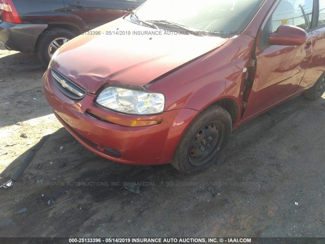 KL1TD66638B218182 - 2008 CHEVROLET AVEO LS RED photo 6