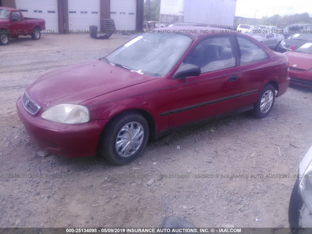 1HGEJ6224XL049717 - 1999 HONDA CIVIC DX RED photo 2