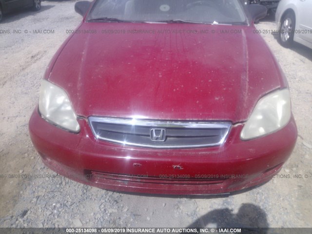 1HGEJ6224XL049717 - 1999 HONDA CIVIC DX RED photo 6
