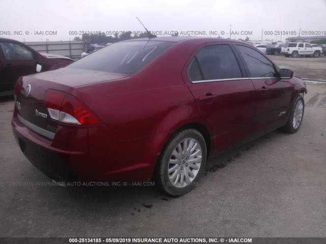 3MEDM0L3XBR600764 - 2011 MERCURY MILAN HYBRID RED photo 4