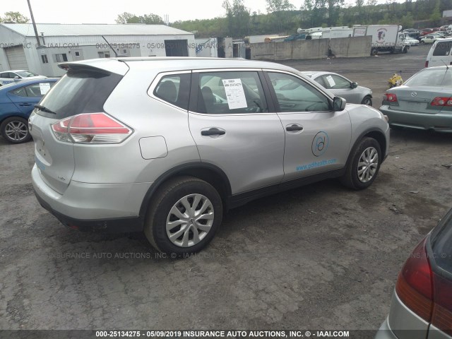 5N1AT2MV3GC812202 - 2016 NISSAN ROGUE S/SL/SV SILVER photo 4