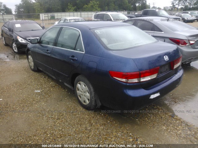 3HGCM56333G700743 - 2003 HONDA ACCORD LX BLUE photo 3