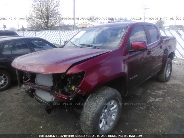 1GCGSCEN6J1237599 - 2018 CHEVROLET COLORADO LT BURGUNDY photo 2