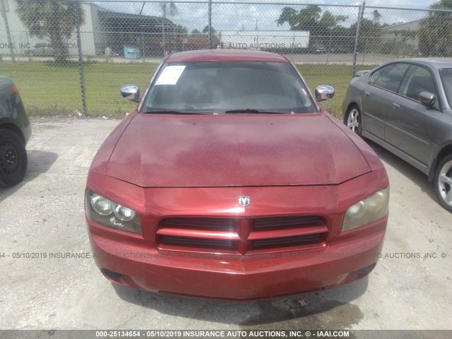 2B3KA43R37H750636 - 2007 DODGE CHARGER SE/SXT RED photo 6