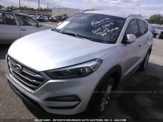 KM8J33A40JU664514 - 2018 HYUNDAI TUCSON LIMITED/SPORT AND ECO/SE SILVER photo 2