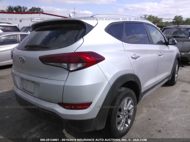 KM8J33A40JU664514 - 2018 HYUNDAI TUCSON LIMITED/SPORT AND ECO/SE SILVER photo 4