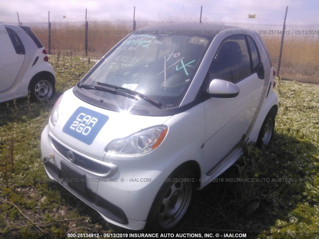 WMEEJ9AA9FK828500 - 2015 SMART FORTWO ELECTRIC WHITE photo 2