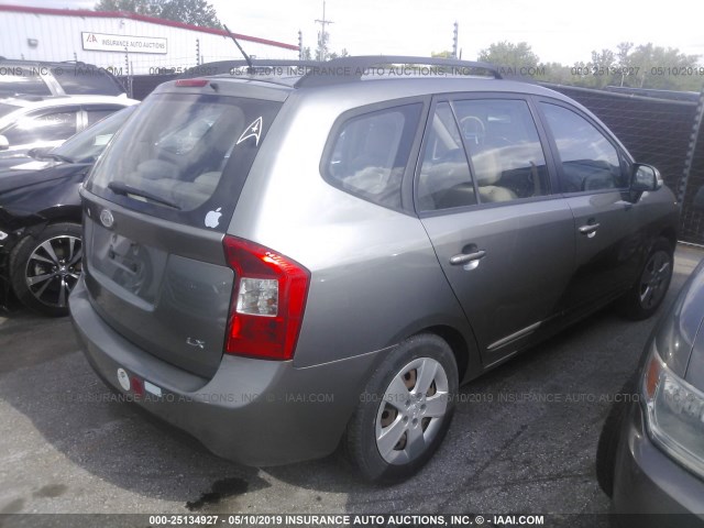 KNAHG8C88A7300342 - 2010 KIA RONDO LX GRAY photo 4