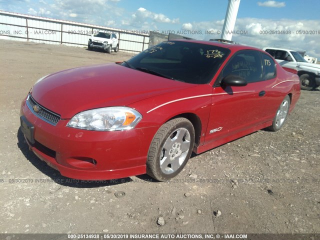 2G1WL16C079308013 - 2007 CHEVROLET MONTE CARLO  RED photo 2