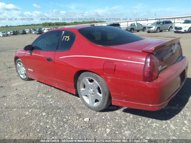 2G1WL16C079308013 - 2007 CHEVROLET MONTE CARLO  RED photo 3