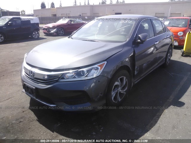 1HGCR2F31HA046878 - 2017 HONDA ACCORD LX GRAY photo 2