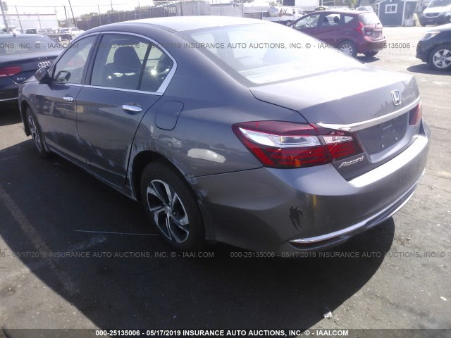 1HGCR2F31HA046878 - 2017 HONDA ACCORD LX GRAY photo 3