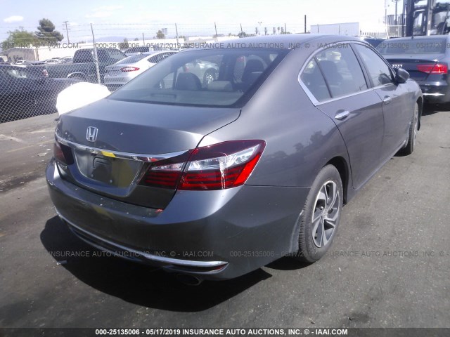 1HGCR2F31HA046878 - 2017 HONDA ACCORD LX GRAY photo 4