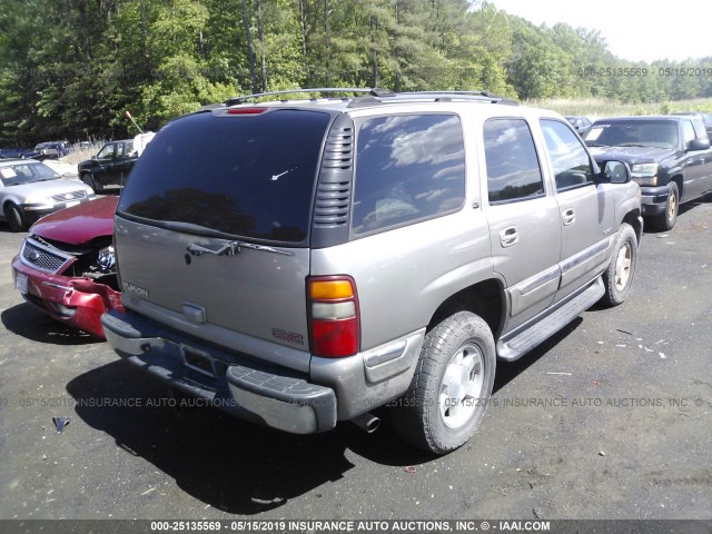 1GKEK13T11R173703 - 2001 GMC YUKON GRAY photo 4