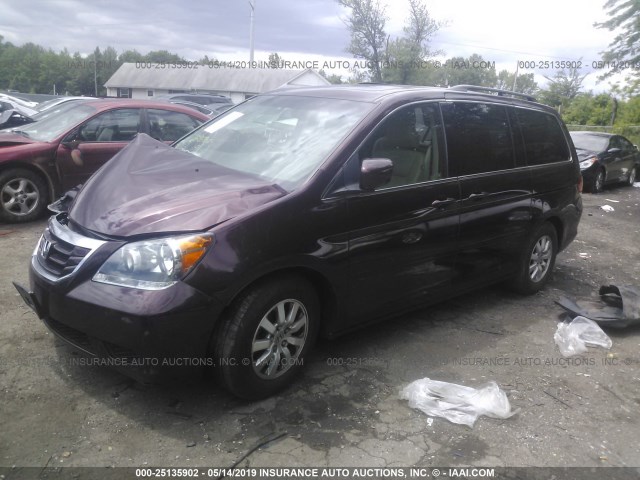 5FNRL3H76AB020984 - 2010 HONDA ODYSSEY EXL MAROON photo 2