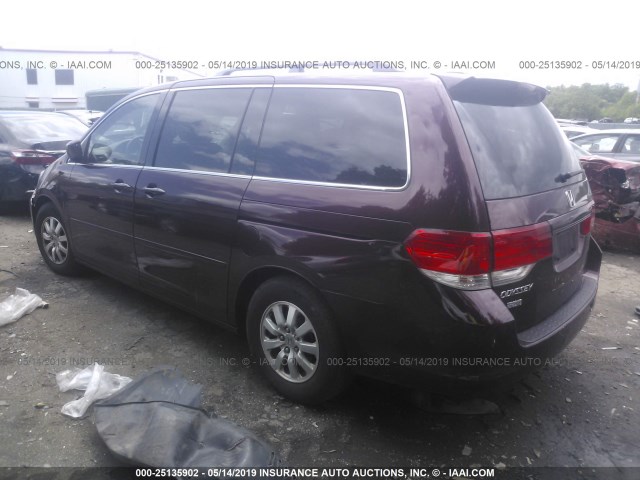 5FNRL3H76AB020984 - 2010 HONDA ODYSSEY EXL MAROON photo 3