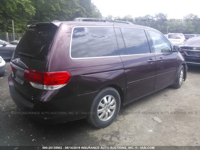 5FNRL3H76AB020984 - 2010 HONDA ODYSSEY EXL MAROON photo 4