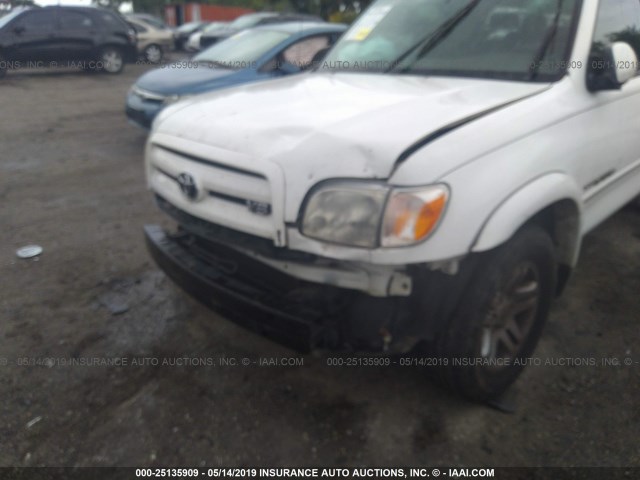 5TBRT38166S472845 - 2006 TOYOTA TUNDRA ACCESS CAB LIMITED WHITE photo 6