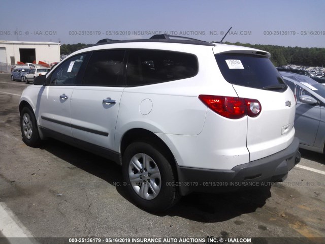 1GNLREED0AS154474 - 2010 CHEVROLET TRAVERSE LS WHITE photo 3