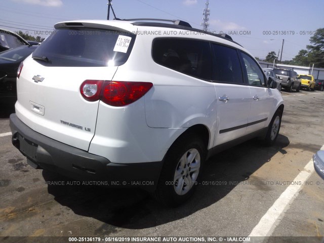 1GNLREED0AS154474 - 2010 CHEVROLET TRAVERSE LS WHITE photo 4