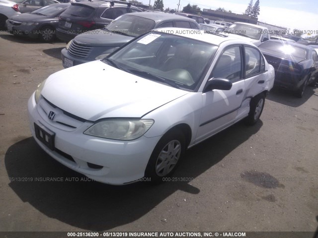 2HGES16355H609192 - 2005 HONDA CIVIC DX VP WHITE photo 2