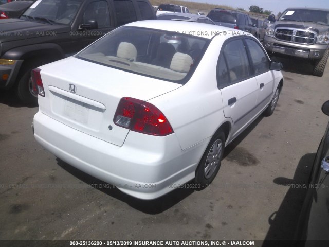2HGES16355H609192 - 2005 HONDA CIVIC DX VP WHITE photo 4