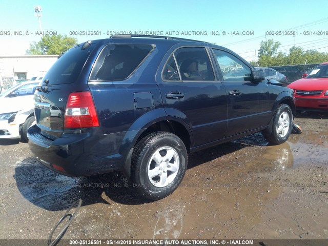 KNDJC735185799992 - 2008 KIA SORENTO EX/LX BLUE photo 4