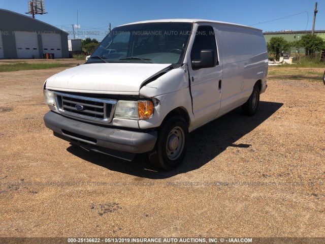 1FTRE14W35HB33387 - 2005 FORD ECONOLINE E150 VAN WHITE photo 2