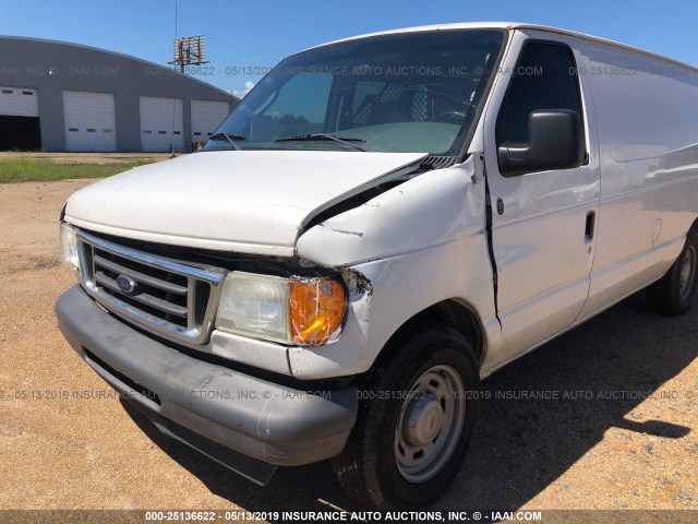 1FTRE14W35HB33387 - 2005 FORD ECONOLINE E150 VAN WHITE photo 6