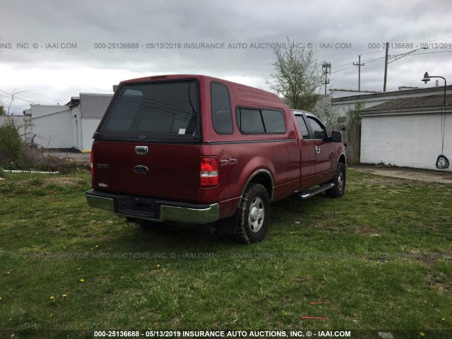 1FTVX145X7NA57526 - 2007 FORD F150 MAROON photo 4