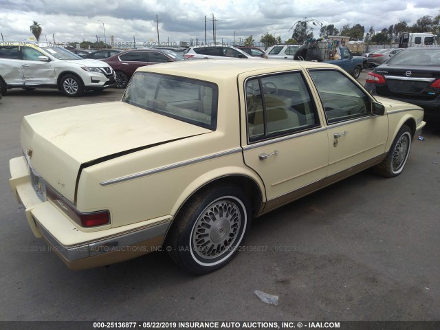 1G6KS6986GU810964 - 1986 CADILLAC SEVILLE YELLOW photo 4