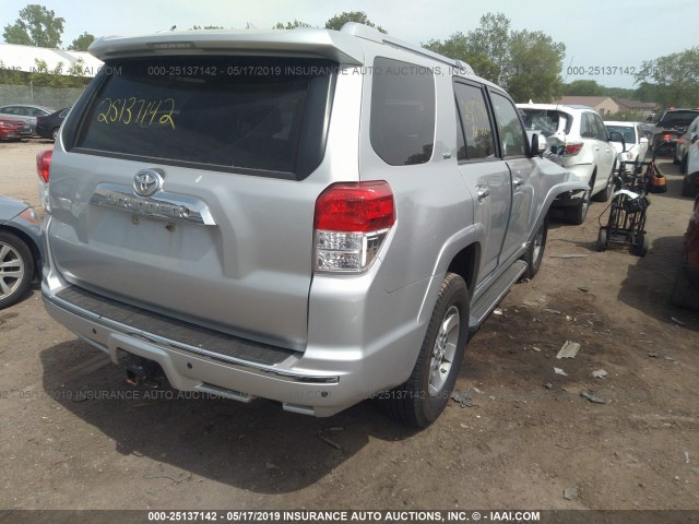 JTEBU5JR1A5030728 - 2010 TOYOTA 4RUNNER SR5/LIMITED/TRAIL SILVER photo 4