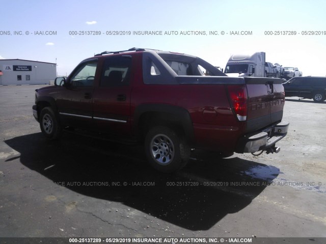 3GNEC12Z25G282554 - 2005 CHEVROLET AVALANCHE C1500 RED photo 3