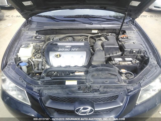 5NPEU46C86H083742 - 2006 HYUNDAI SONATA GLS/LX BLUE photo 10