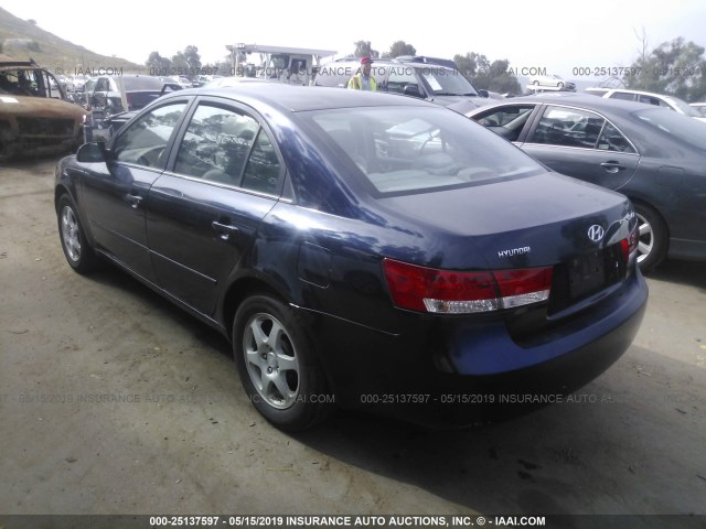 5NPEU46C86H083742 - 2006 HYUNDAI SONATA GLS/LX BLUE photo 3