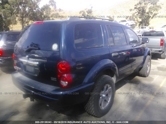 1D4HD48D34F180392 - 2004 DODGE DURANGO SLT BLUE photo 4