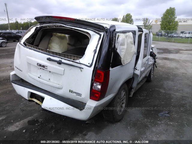 1GKFK13519R114913 - 2009 GMC YUKON HYBRID WHITE photo 4