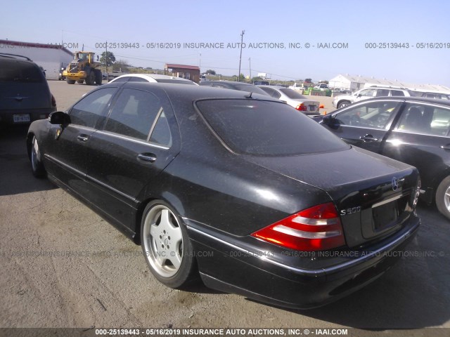 WDBNG75J52A294311 - 2002 MERCEDES-BENZ S 500 BLACK photo 3