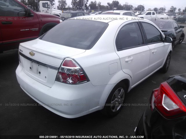 KL1TD5DE9BB165757 - 2011 CHEVROLET AVEO LS/LT WHITE photo 4