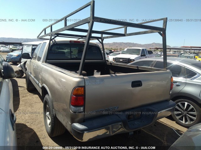 5TBRN34162S238618 - 2002 TOYOTA TUNDRA ACCESS CAB SR5 GOLD photo 3