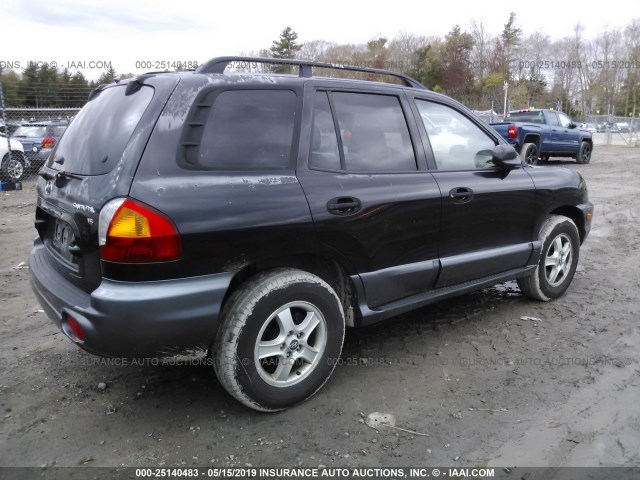 KM8SC13D04U743000 - 2004 HYUNDAI SANTA FE GLS/LX BLACK photo 4